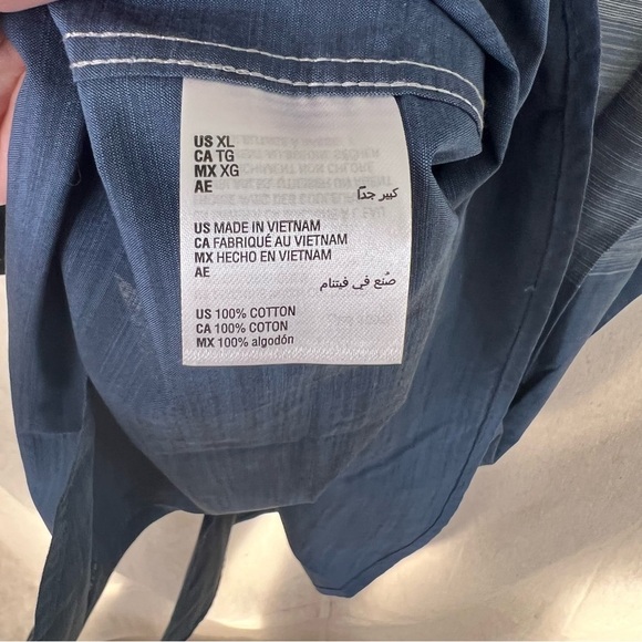 NWT INC International Concepts Gray/Blue Ombre Short Sleeve Button Up Size XL - Picture 7 of 7